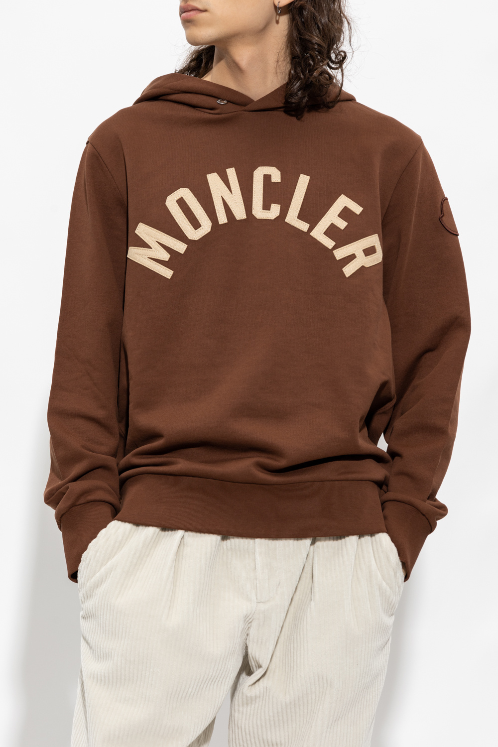 023030 MONCLER HOODIE ロゴ パーカー S ブラウン 023030 MONCLER HOODIE ロゴ パーカー S ブラウン